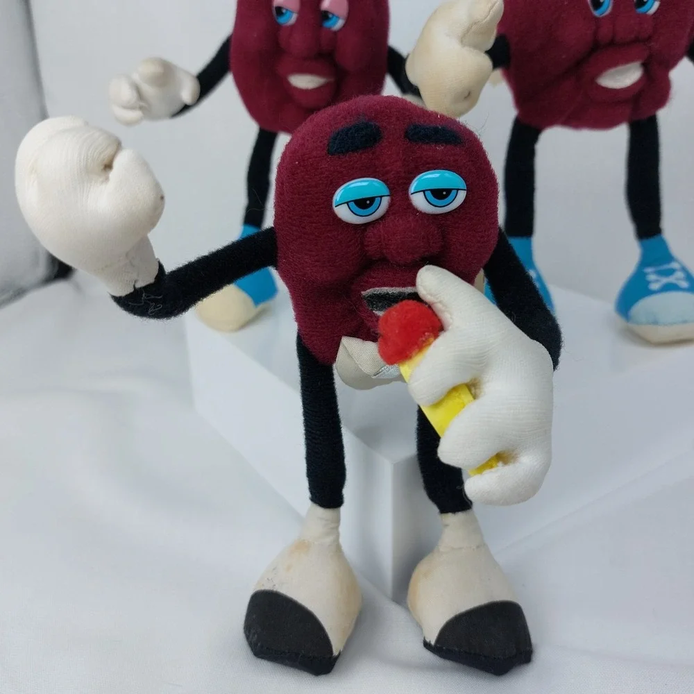 Vintage Lot of 3 California Raisins‎ Band 1988 Applause Bendable Plush